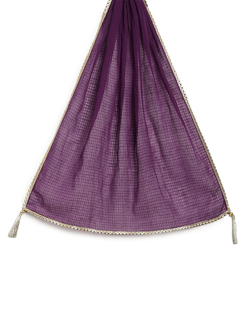 Pre-Order: Girl Regal Brocade Lehenga Set - Purple