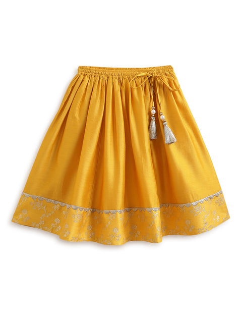 Pre-Order: Girl Noor Brocade Lehenga Set - Yellow