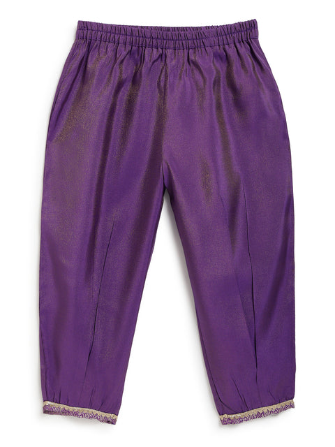 Pre-Order: Girl Brocade Suit Set-Purple