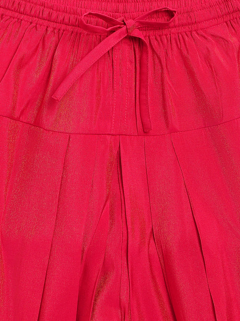 Pre-Order: Girl Brocade Suit Set-Red