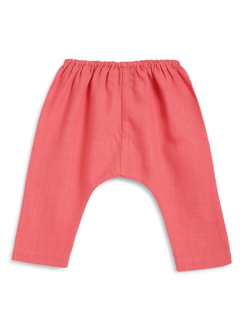 Girl Chirpy Checks Jhabla Set-Red