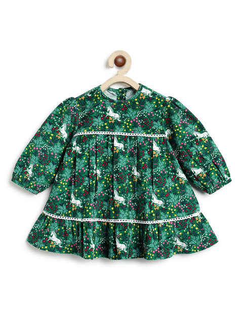 Pre-Order: Girl Corduroy Dress-Green