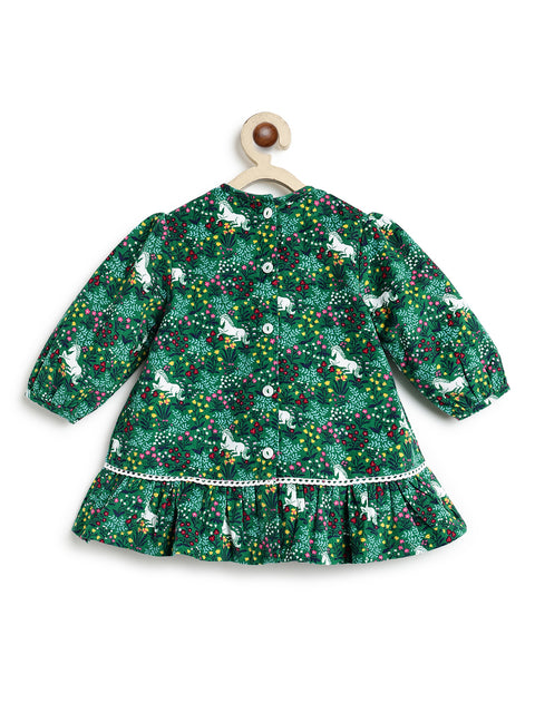 Pre-Order: Girl Corduroy Dress-Green