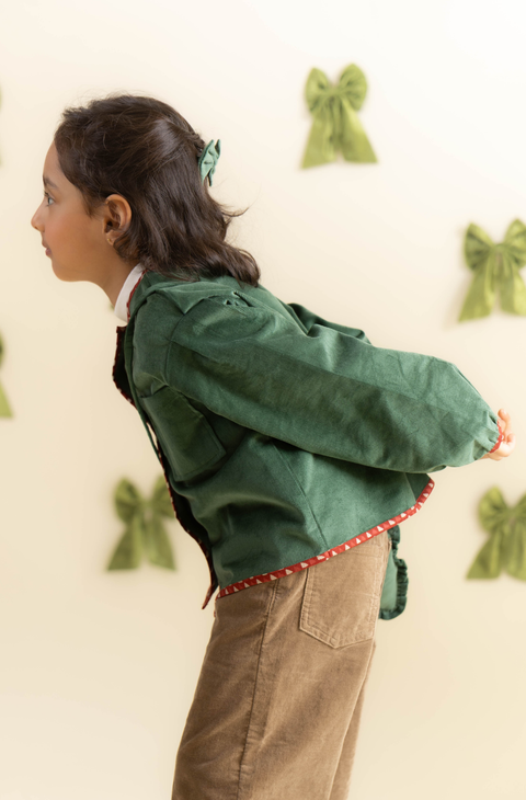 Pre-Order: Girl Corduroy Jacket-Green
