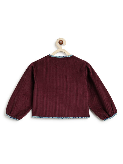 Pre-Order:  Girl Corduroy Jacket-Maroon