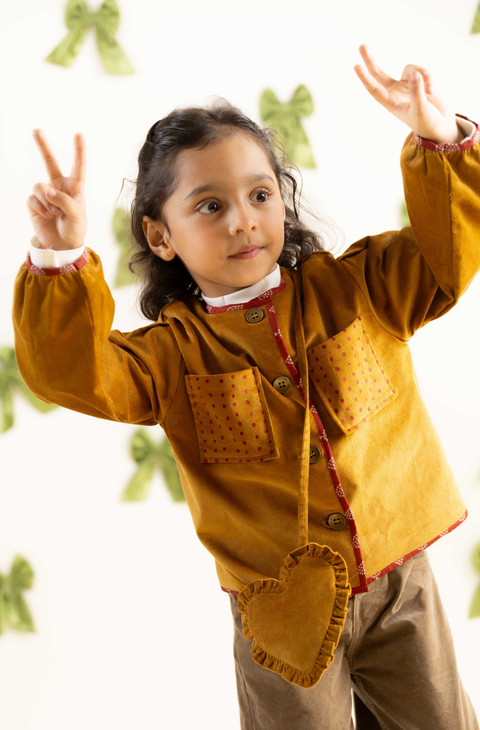 Pre-Order:  Girl Corduroy Jacket-Yellow
