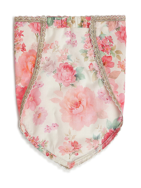 Pre-Order: Girl Floral Print Lehenga Set - Cream