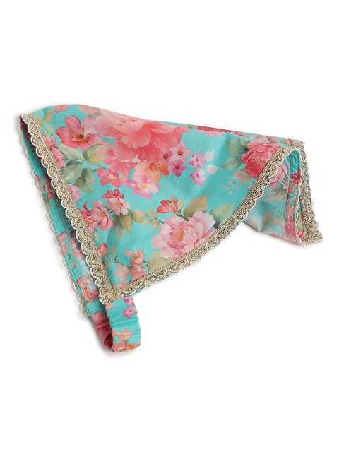 Pre-Order: Girl Floral Print Lehenga Set - Pink