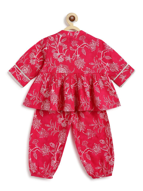 Pre-Order: Girl Floral Top Set-Pink