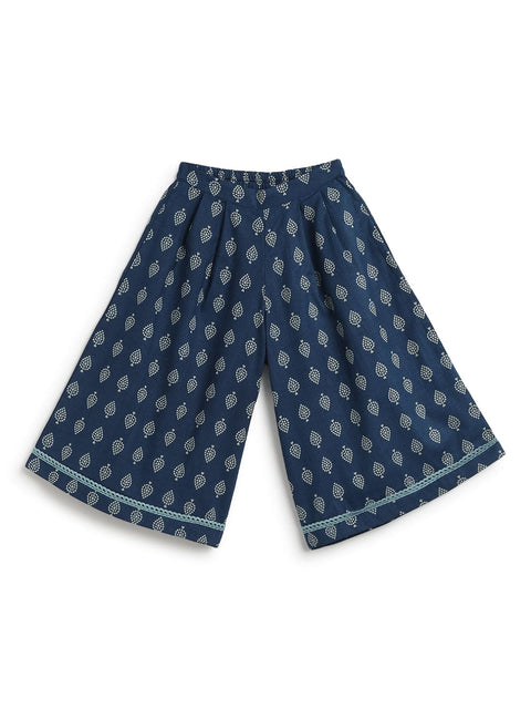 Pre-Order:  Taber Girl Geometric Print Top Set-Blue