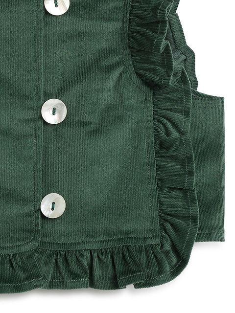 Pre-Order: Girl Elf Princess Jacket Set Green & White - Green