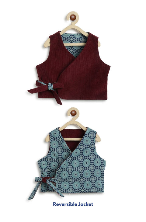 Pre-Order: Girl Christmas Magic Jacket Solid Set - Maroon