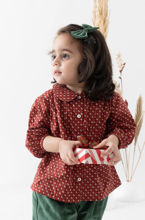 Pre-Order: Girl Jingle Belle Red Shirt - Maroon