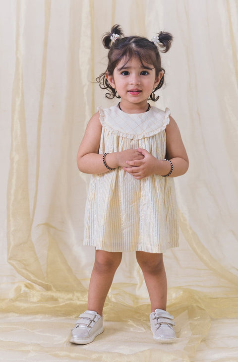 Girl Summer Shimmer Dress-Cream