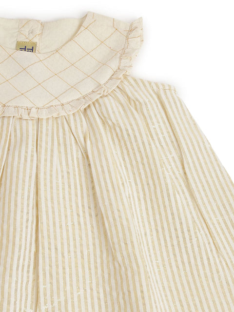 Girl Summer Shimmer Dress-Cream
