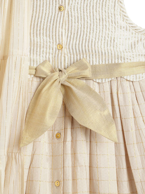 Girl Golden Hour PATTU PAVDAI SET-Cream