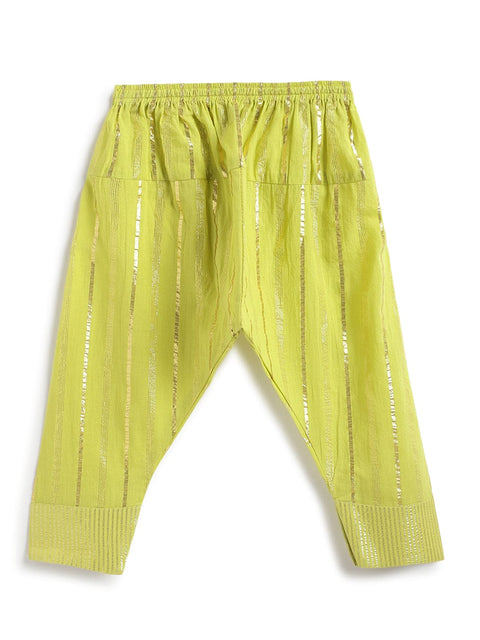 Pre-Order: Girl Stripes Lurex Suit Set-Green