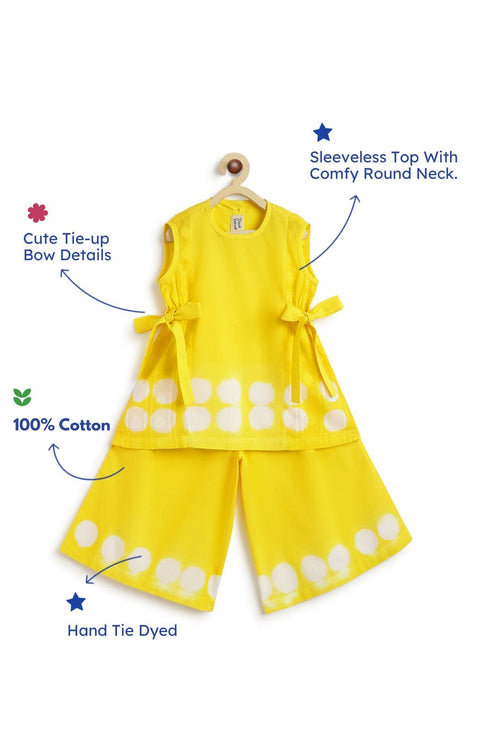 Pre-Order: Girl Tie & Dye Top Set - Yellow