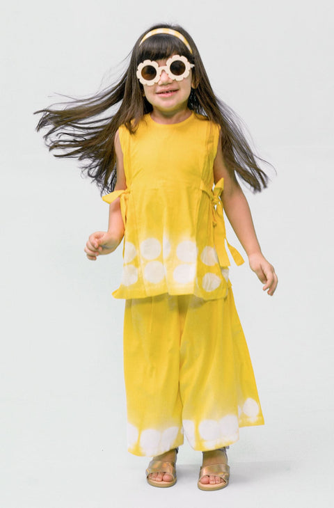 Pre-Order: Girl Tie & Dye Top Set - Yellow