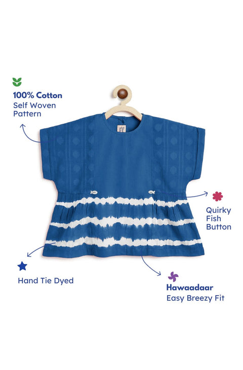 Pre-Order: Girl Tie & Dye Top - Blue