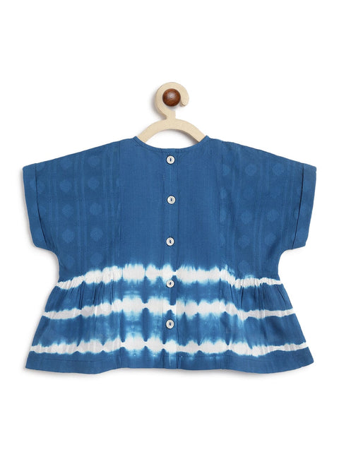 Pre-Order: Girl Tie & Dye Top - Blue