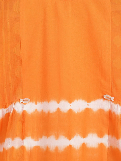 Pre-Order: Girl Tie & Dye Top - Orange