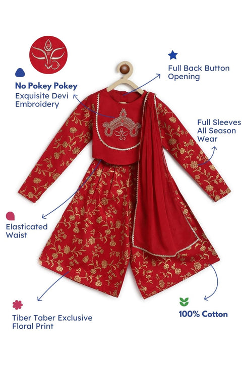 Pre-Order Girls Devi Durga Co - ord Set