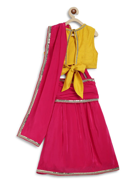 Pre-Order : Girls O’ Desi Girl Sari Set - Pink