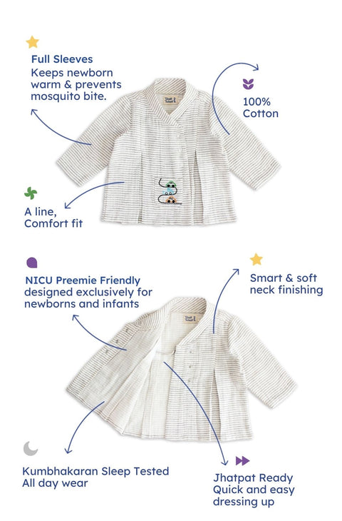 Pre-Order: Unisex Car Flexi Kimono Jhabla Set - Grey