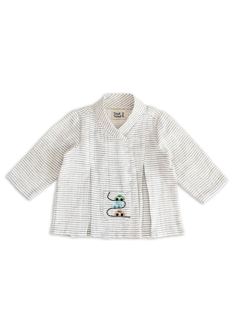 Pre-Order: Unisex Car Flexi Kimono Jhabla Set - Grey