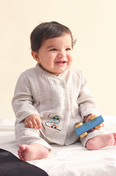 Pre-Order: Unisex Car Flexi Kimono Jhabla Set - Grey