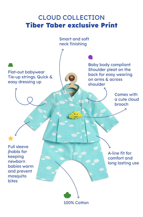 Pre-Order: Unisex Little Dreamer Jhabla Set-Blue