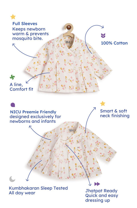 Pre-Order: Unisex Floral Flexi Kimono Set-White