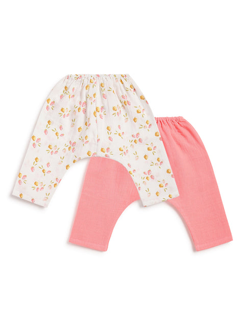 Pre-Order: Unisex Floral Flexi Kimono Set-White