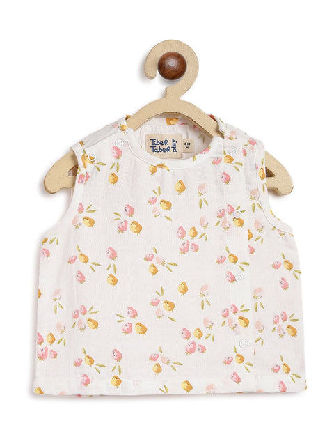 Pre-Order: Unisex Floral Jhabla Set-White