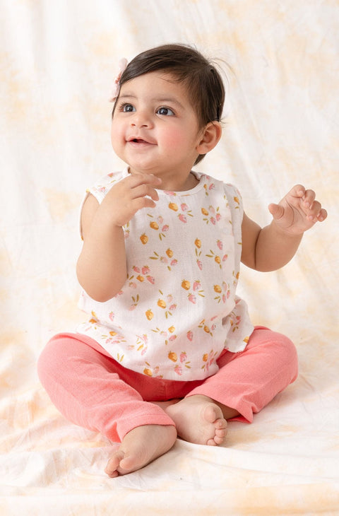 Pre-Order: Unisex Floral Jhabla Set-White