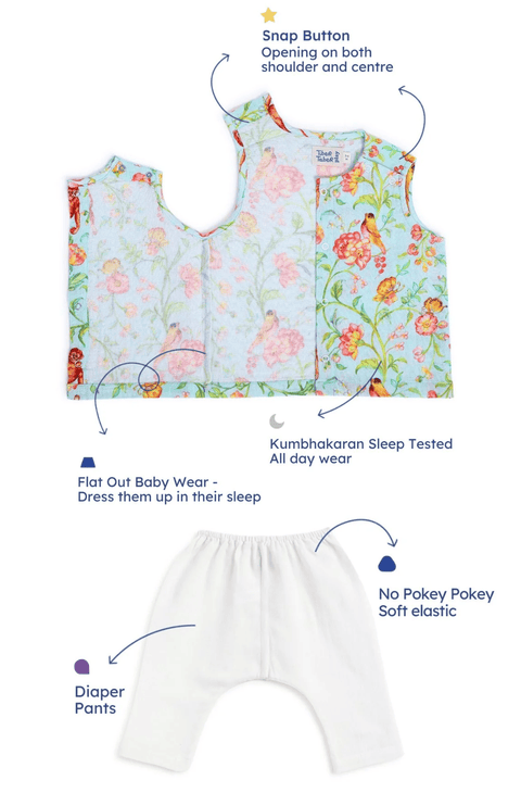 Pre-Order: Unisex Garden Glory Jhabla Set - Green