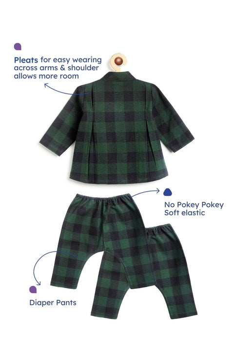 Pre-Order: Unisex Merry Snuggles Flexi Kimono - Green