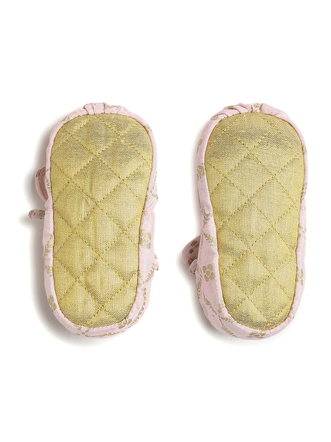 Pre-Order: Unisex Jamna Booties & Mittens Combo Set-Pink