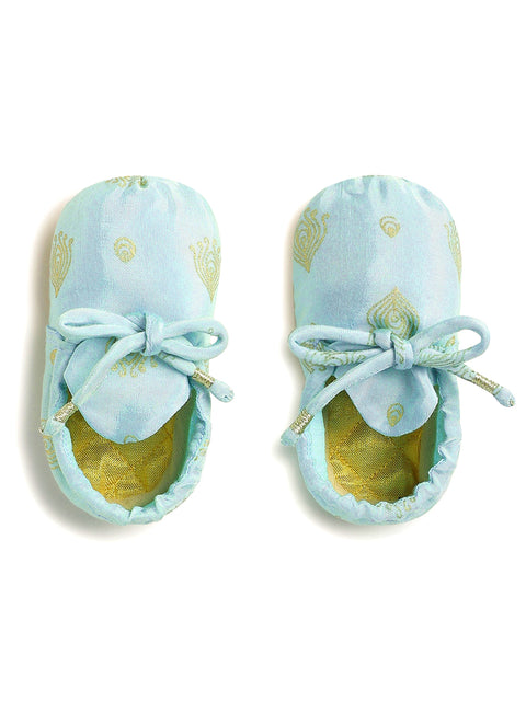 Pre-Order: Unisex Jamna Booties & Mittens Combo Set-Blue