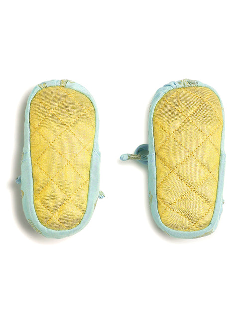 Pre-Order: Unisex Jamna Booties & Mittens Combo Set-Blue