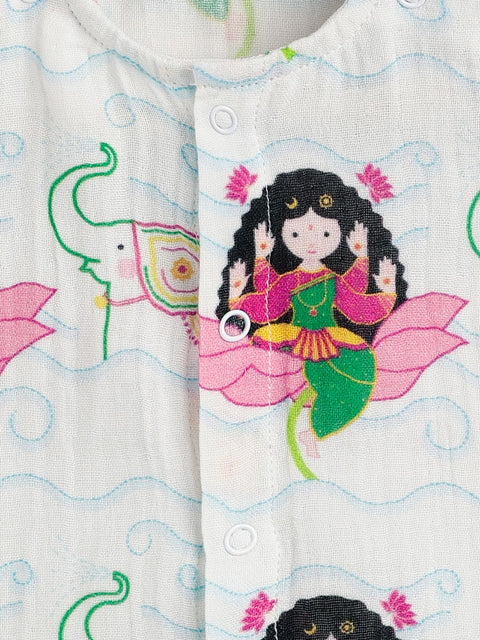 Pre-Order: Unisex Laxmi Blessings Jhabla Set - White