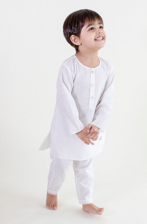 Pre-Order: Unisex Timeless White Kurta Set - White