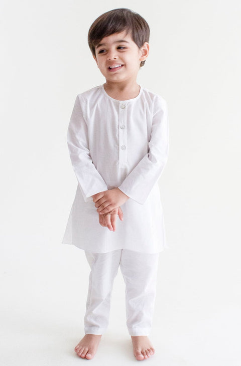 Pre-Order: Unisex Timeless White Kurta Set - White