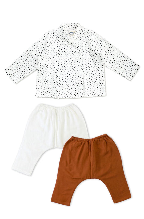 Pre-Order: Unisex Dotty Delight Flexi Set - White