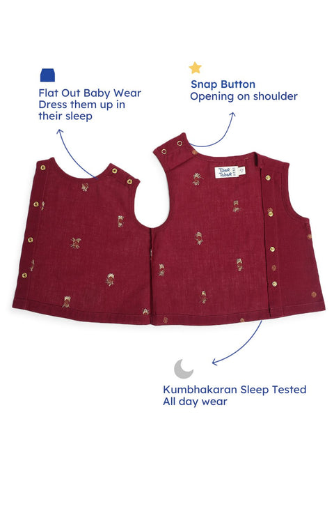 Pre-Order: Unisex Polka Dot Jhabla Set - Purple