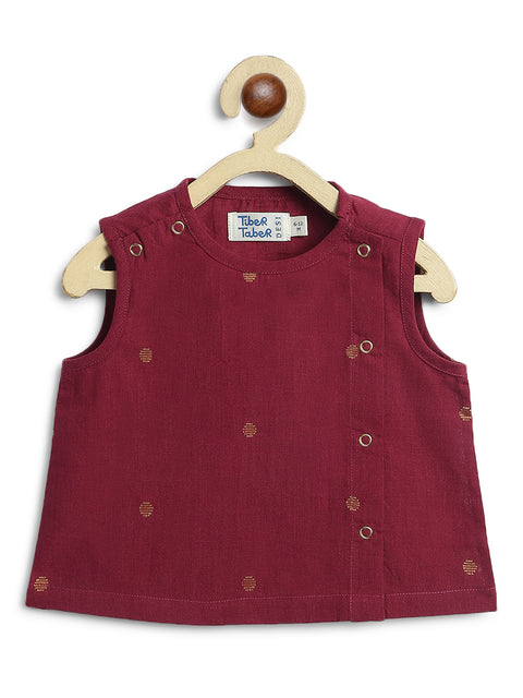 Pre-Order: Unisex Polka Dot Jhabla Set - Purple