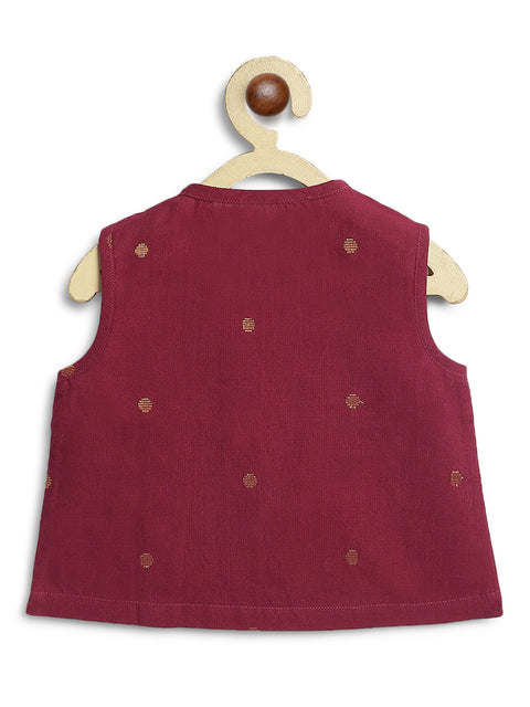 Pre-Order: Unisex Polka Dot Jhabla Set - Purple