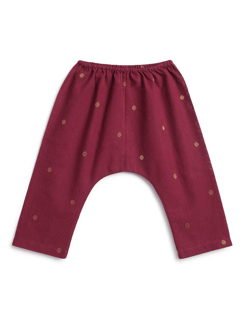 Pre-Order: Unisex Polka Dot Jhabla Set - Purple