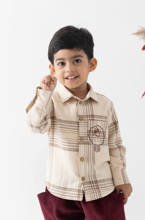 Pre-Order: Unisex Mr. Fluffles Woollen Shirt - Cream